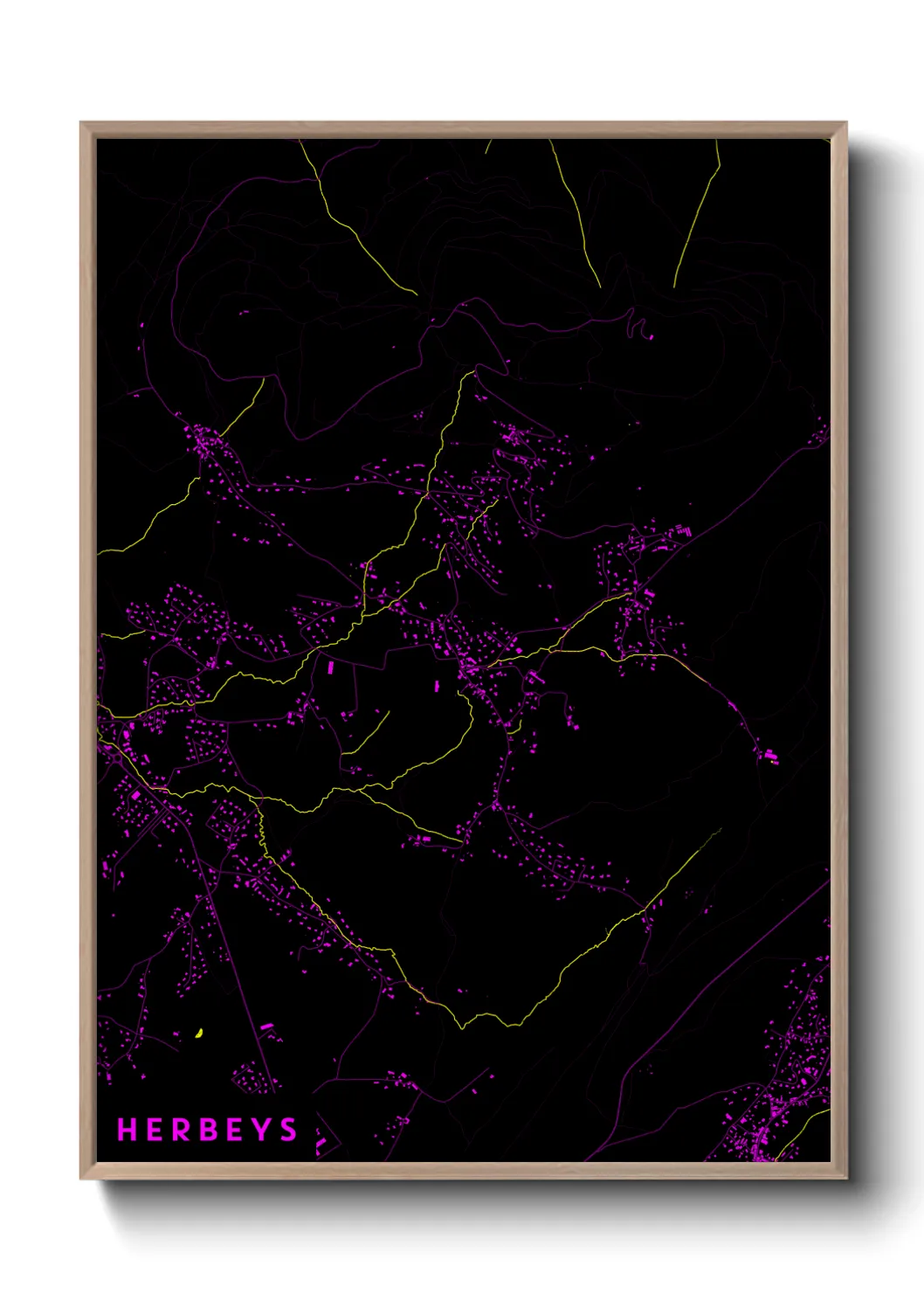 Une affiche de carte sur Herbeys