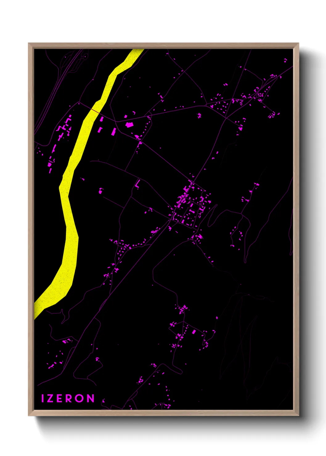 Une affiche de carte sur Izeron