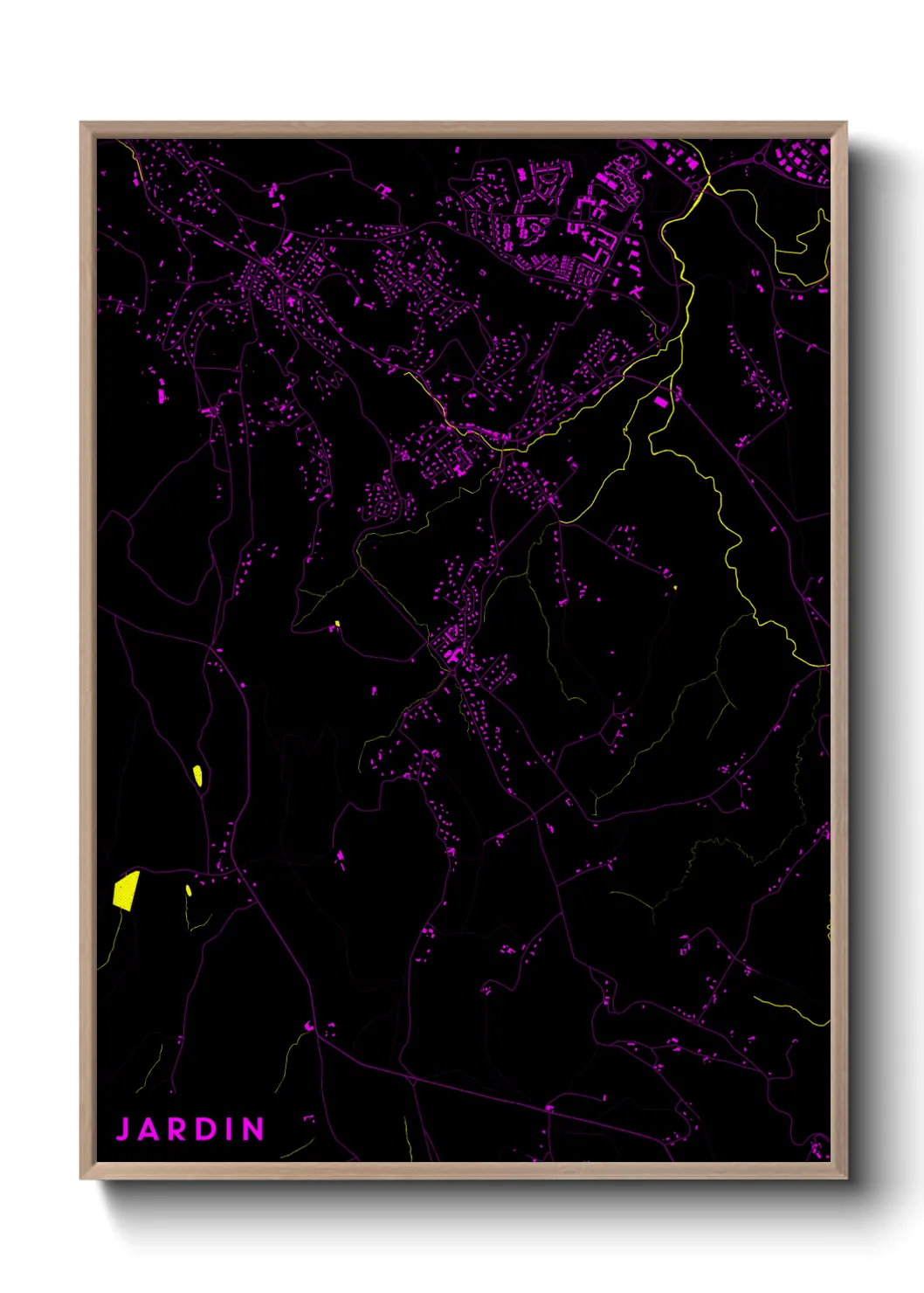 Une affiche de carte sur Jardin