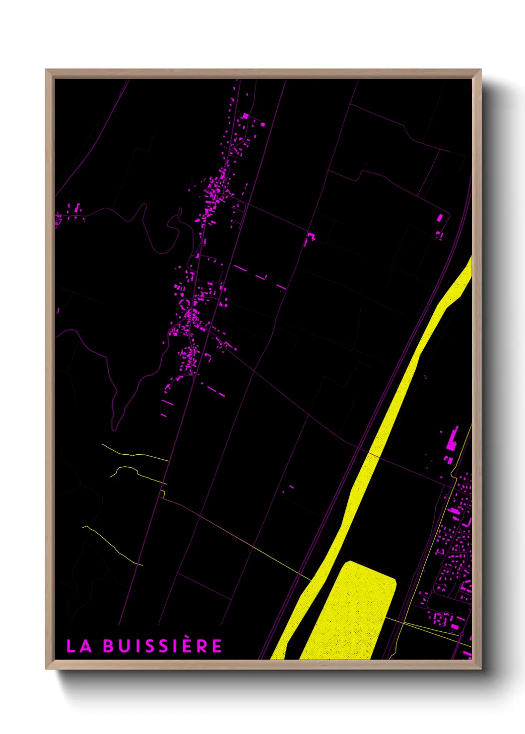 Une affiche de carte sur La Buissière