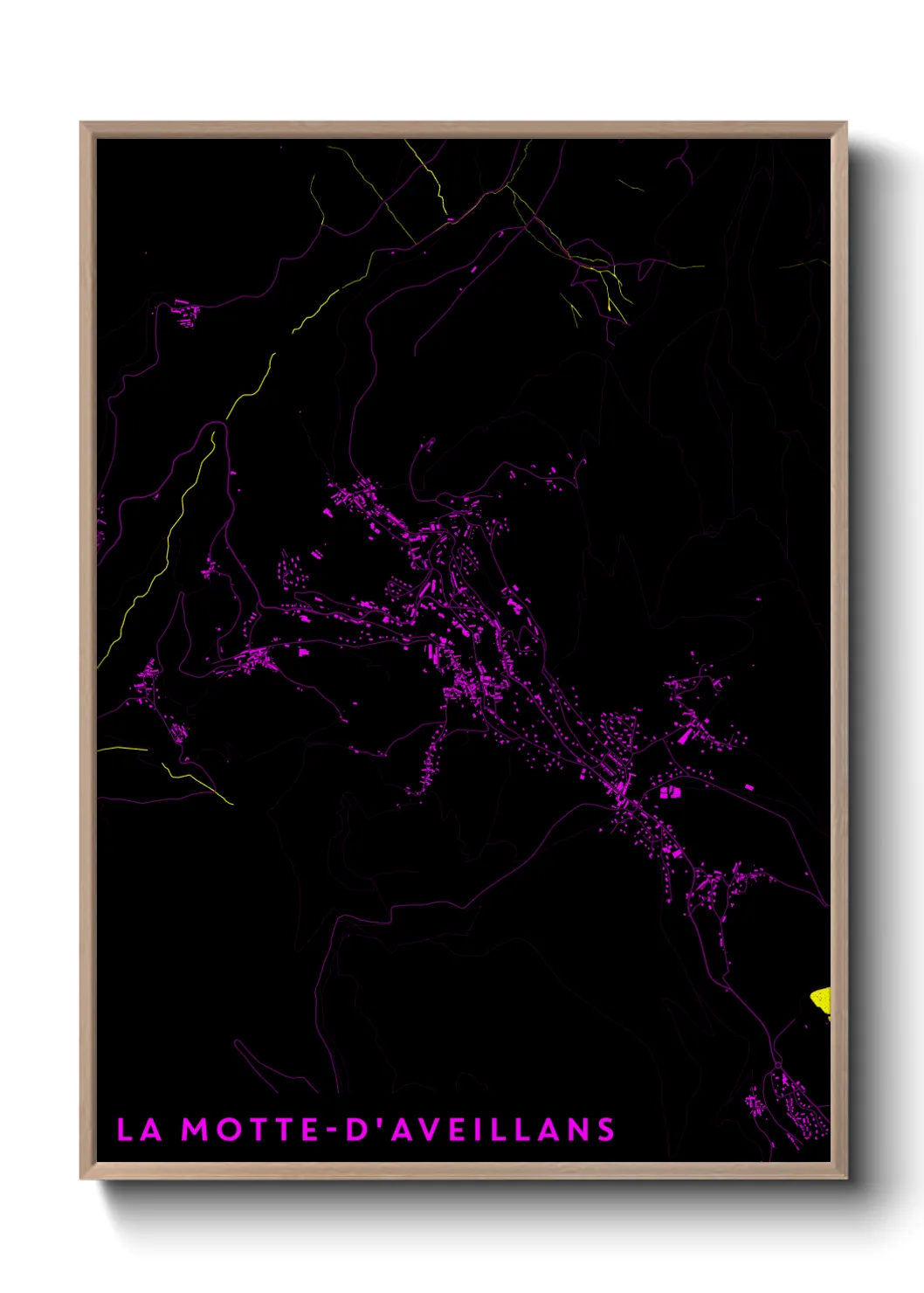Une affiche de carte sur La Motte-d'Aveillans