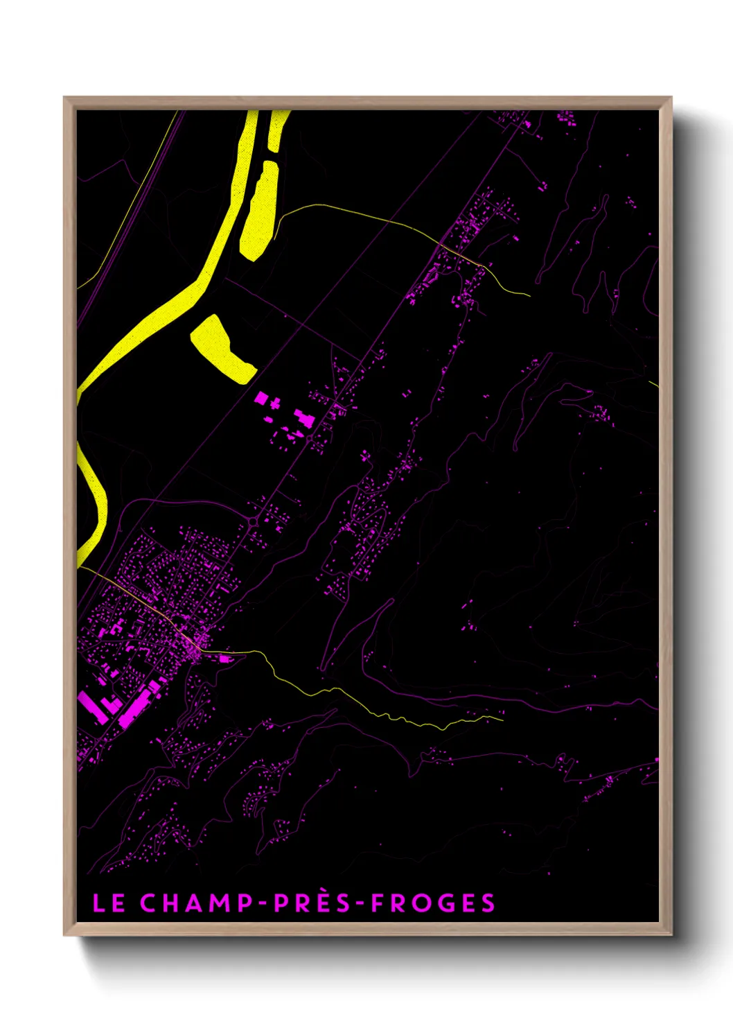 Une affiche de carte sur Le Champ-près-Froges