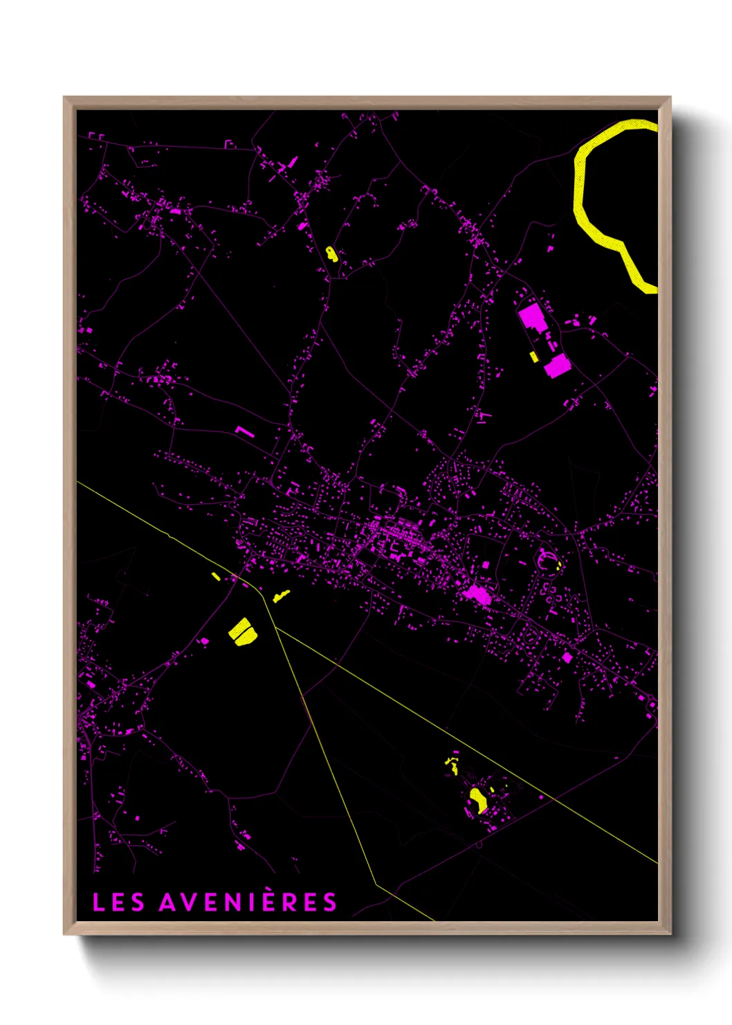 Une affiche de carte sur Les Avenières