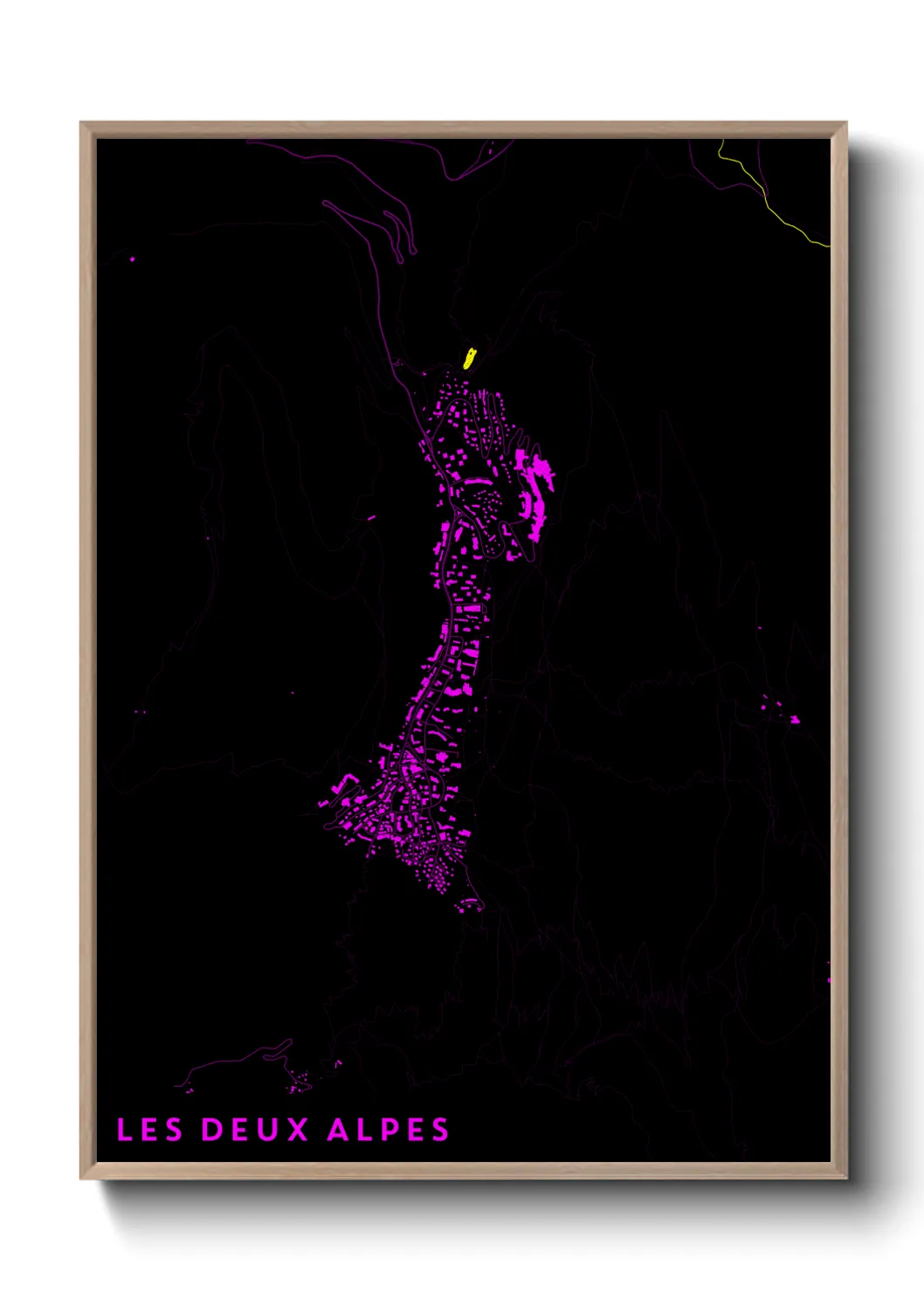 Une affiche de carte sur Les Deux Alpes