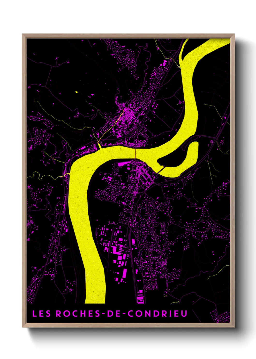 Une affiche de carte sur Les Roches-de-Condrieu