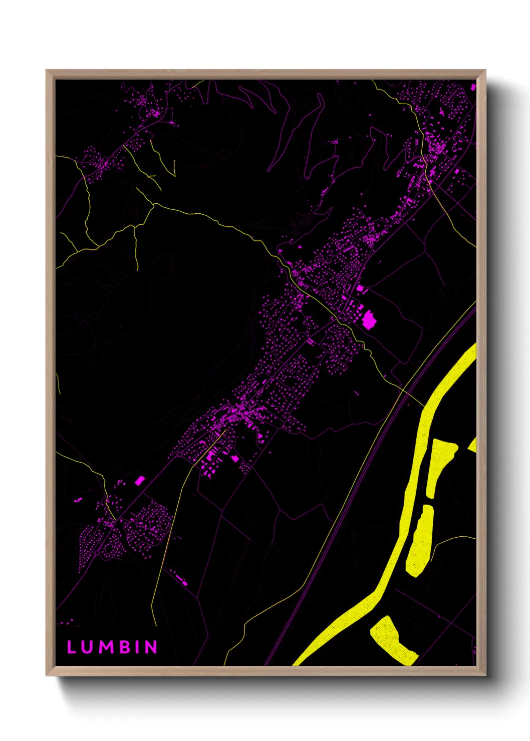 Une affiche de carte sur Lumbin