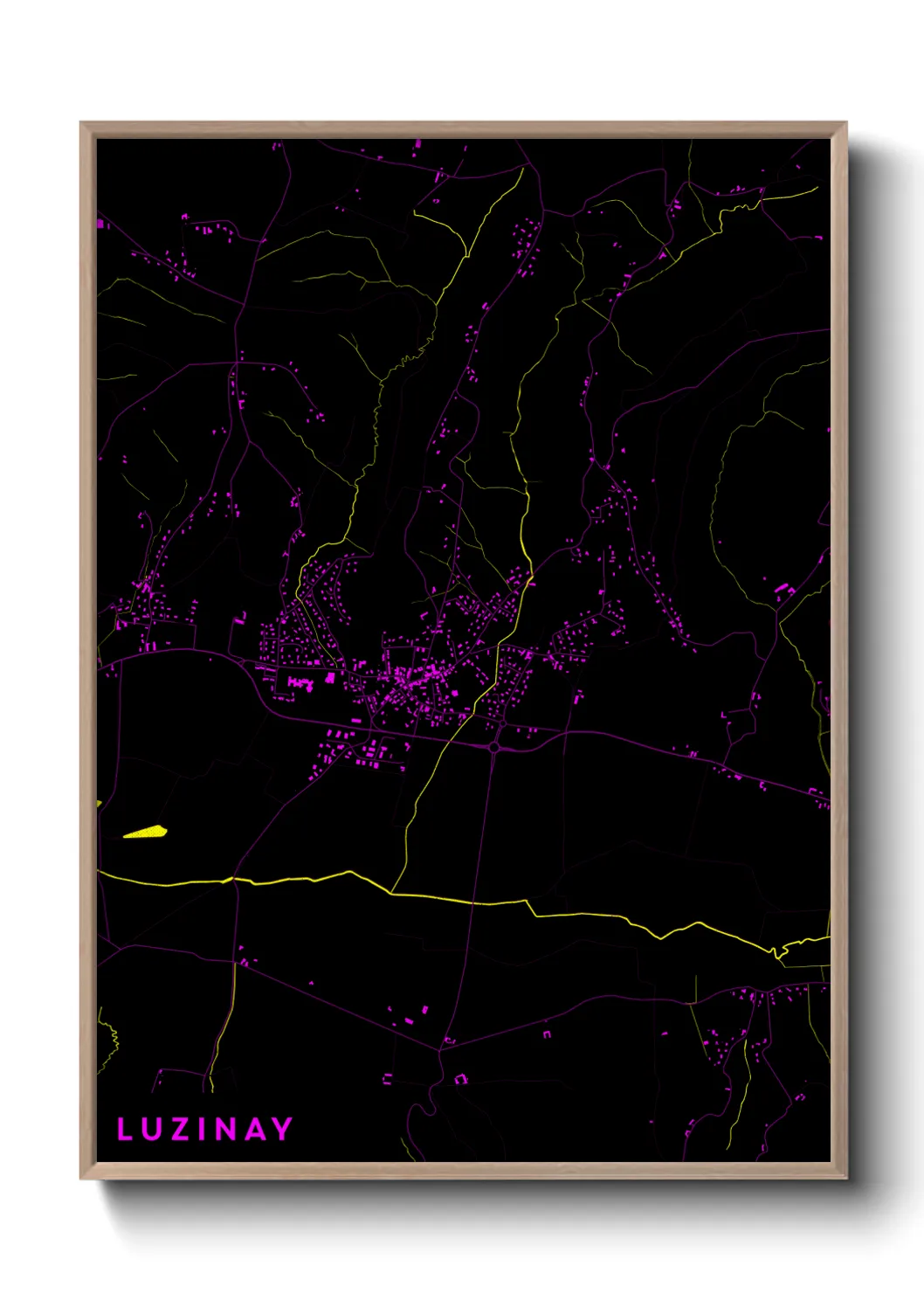 Une affiche de carte sur Luzinay