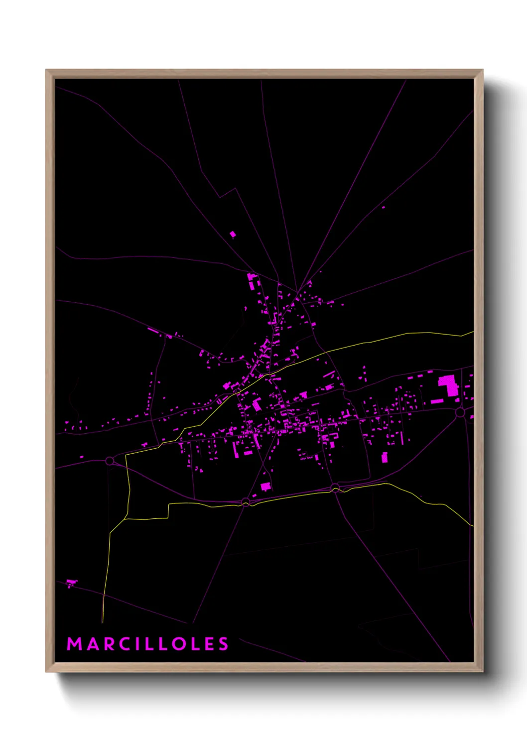 Une affiche de carte sur Marcilloles