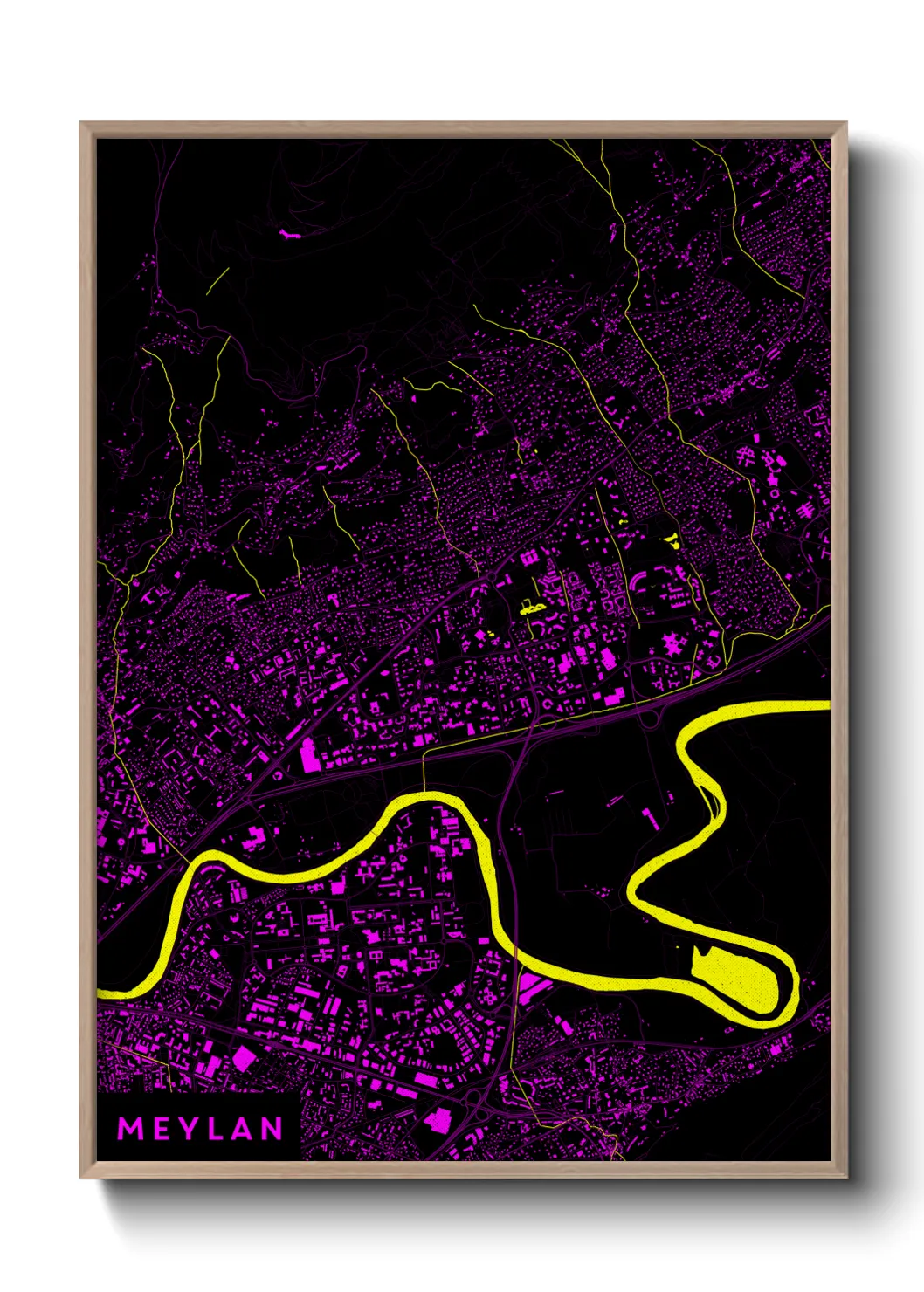 Une affiche de carte sur Meylan