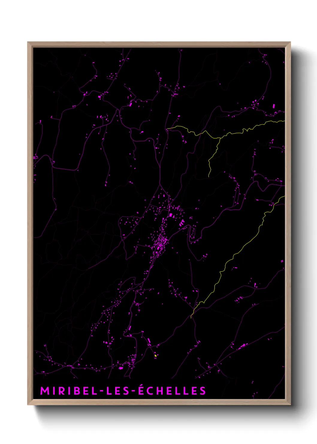 Une affiche de carte sur Miribel-les-Échelles