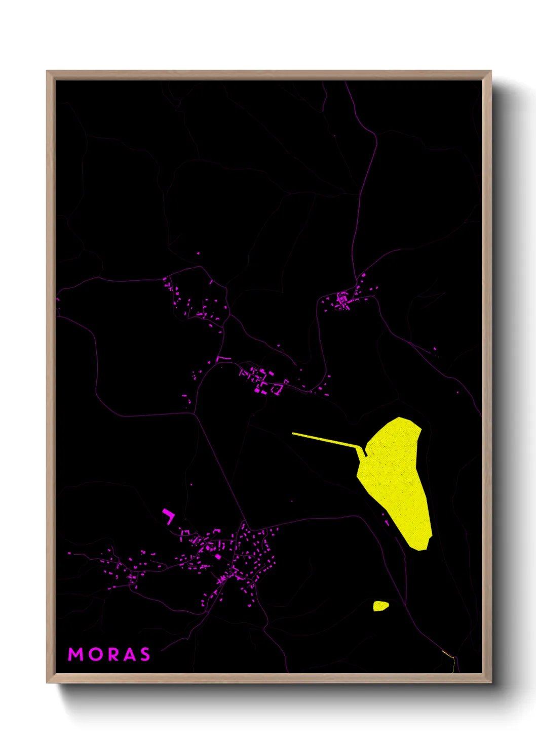 Une affiche de carte sur Moras