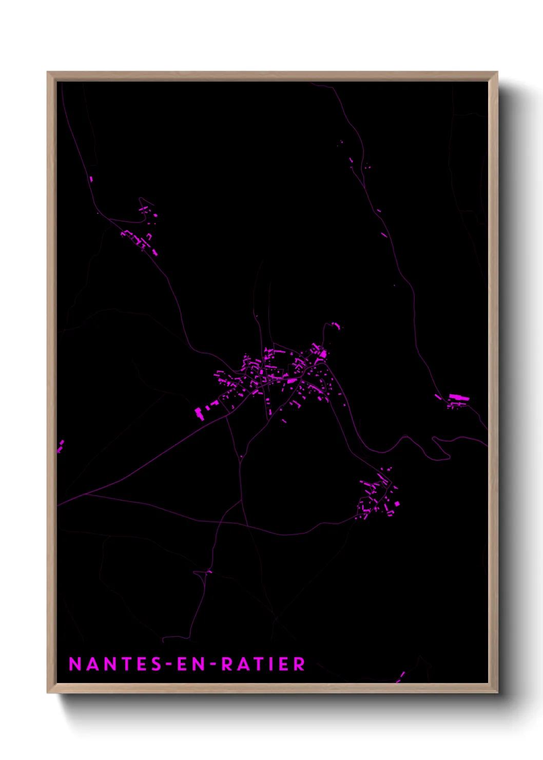 Une affiche de carte sur Nantes-en-Ratier