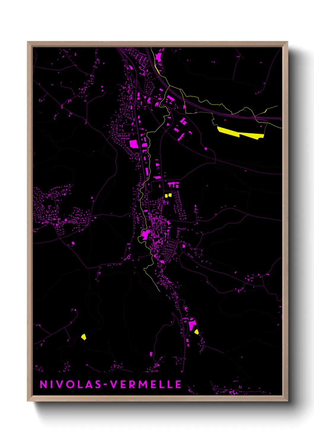 Une affiche de carte sur Nivolas-Vermelle