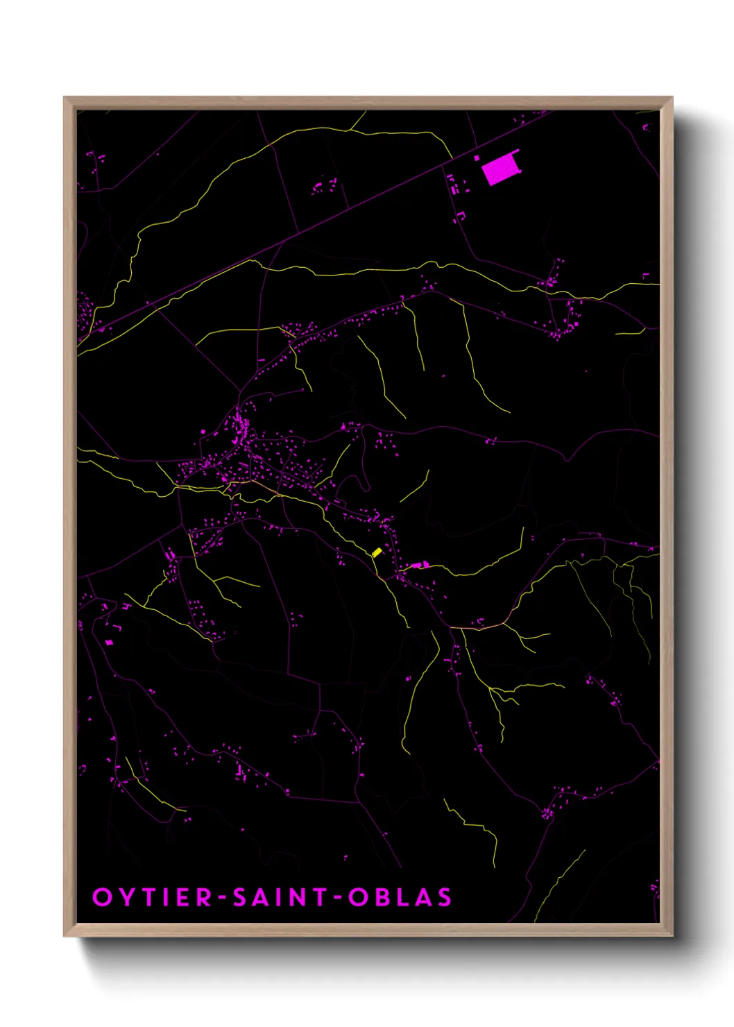 Une affiche de carte sur Oytier-Saint-Oblas