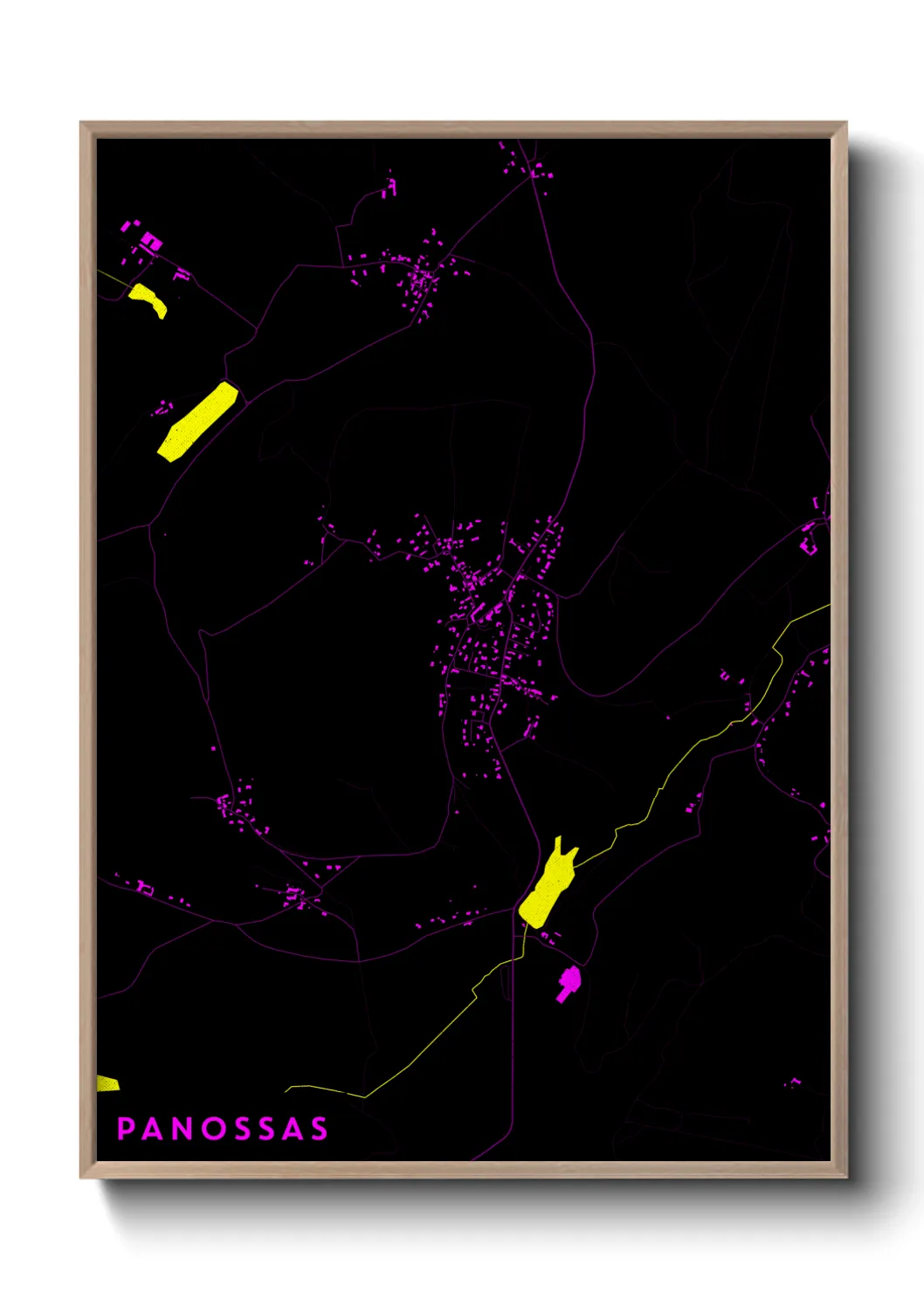 Une affiche de carte sur Panossas