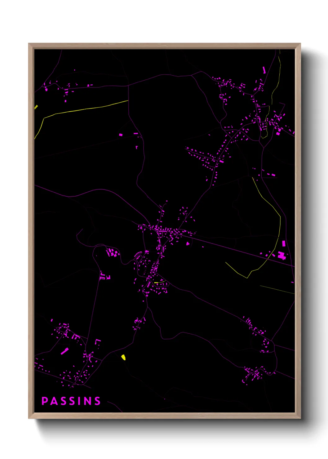 Une affiche de carte sur Passins