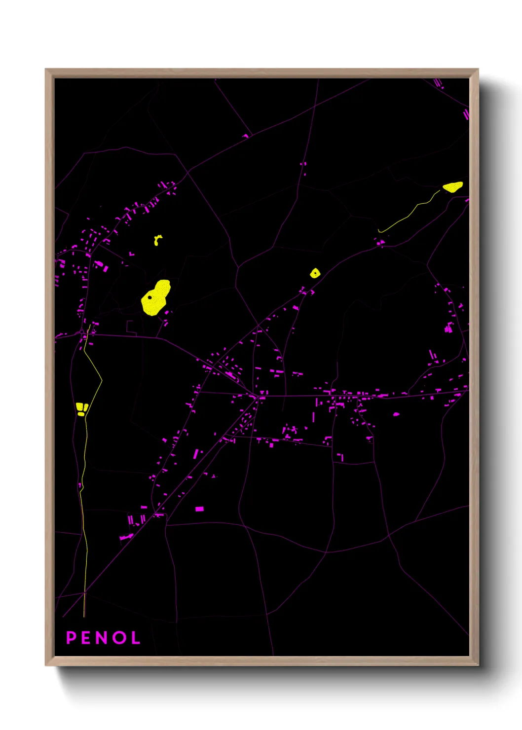 Une affiche de carte sur Penol