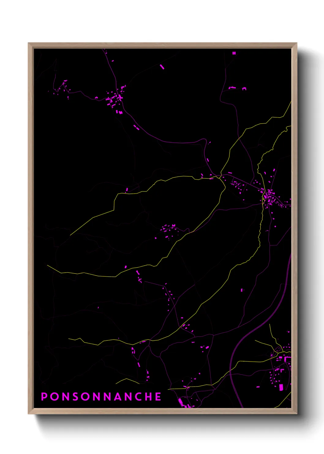 Une affiche de carte sur Ponsonnanche