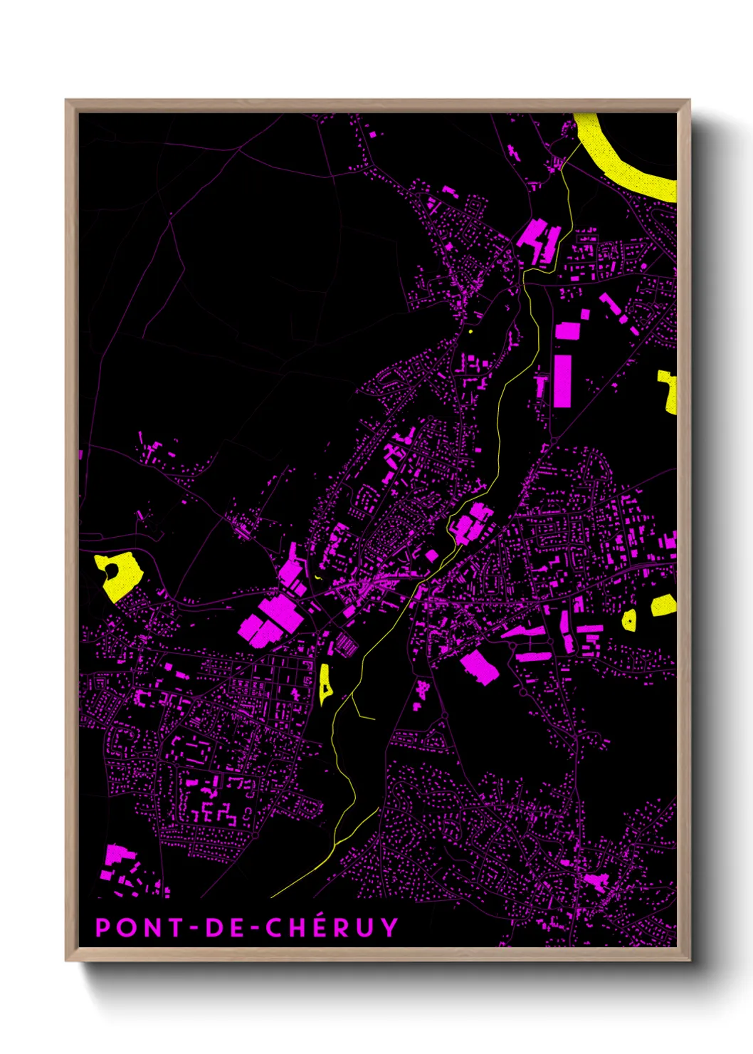 Une affiche de carte sur Pont-de-Chéruy