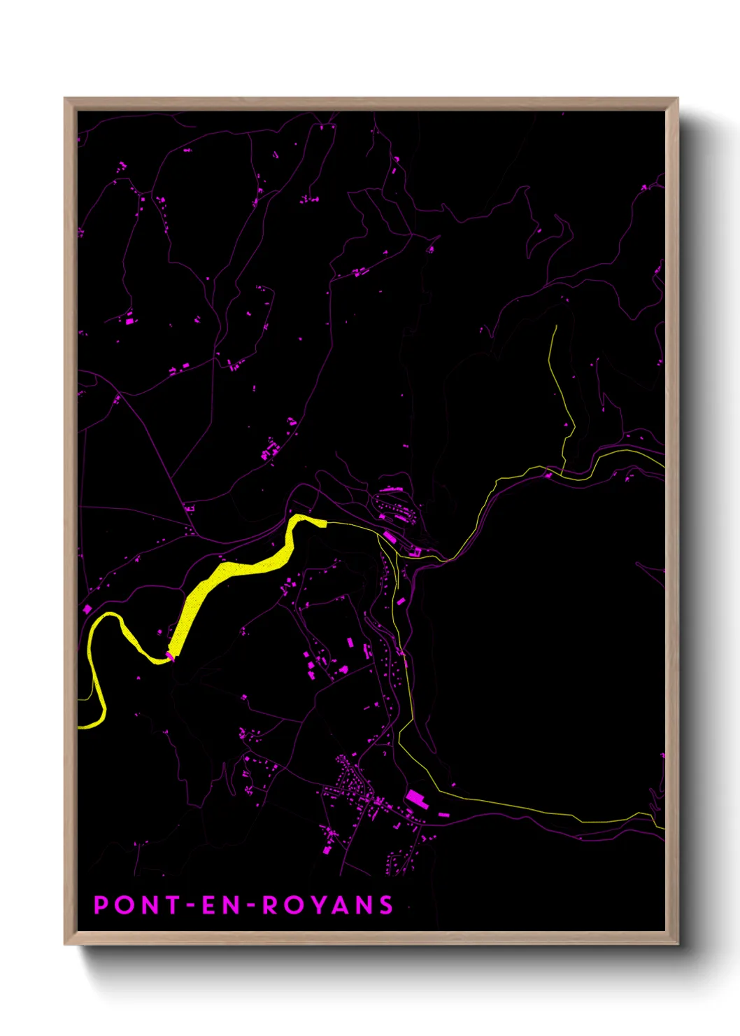 Une affiche de carte sur Pont-en-Royans