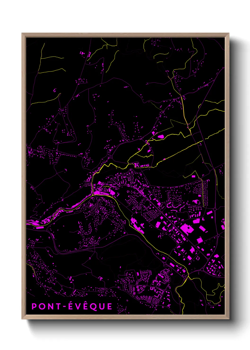 Une affiche de carte sur Pont-Évêque