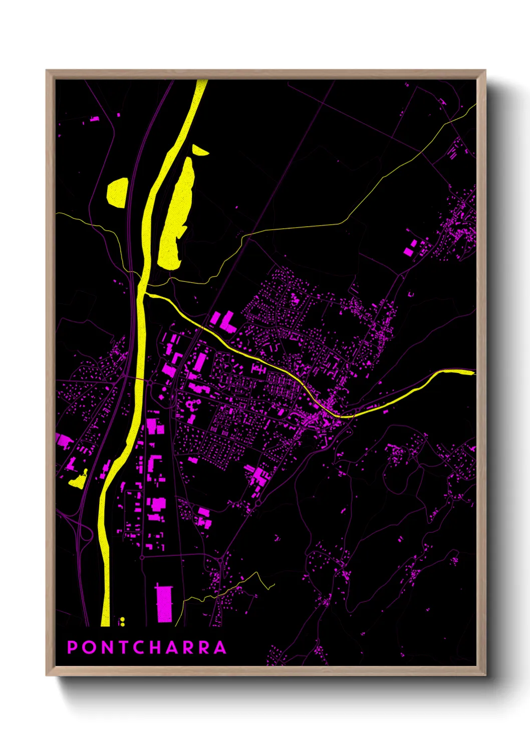 Une affiche de carte sur Pontcharra