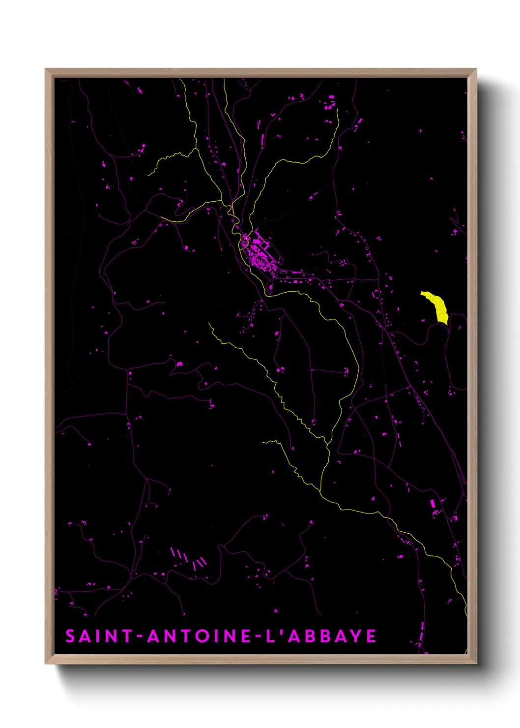 Une affiche de carte sur Saint-Antoine-l'Abbaye
