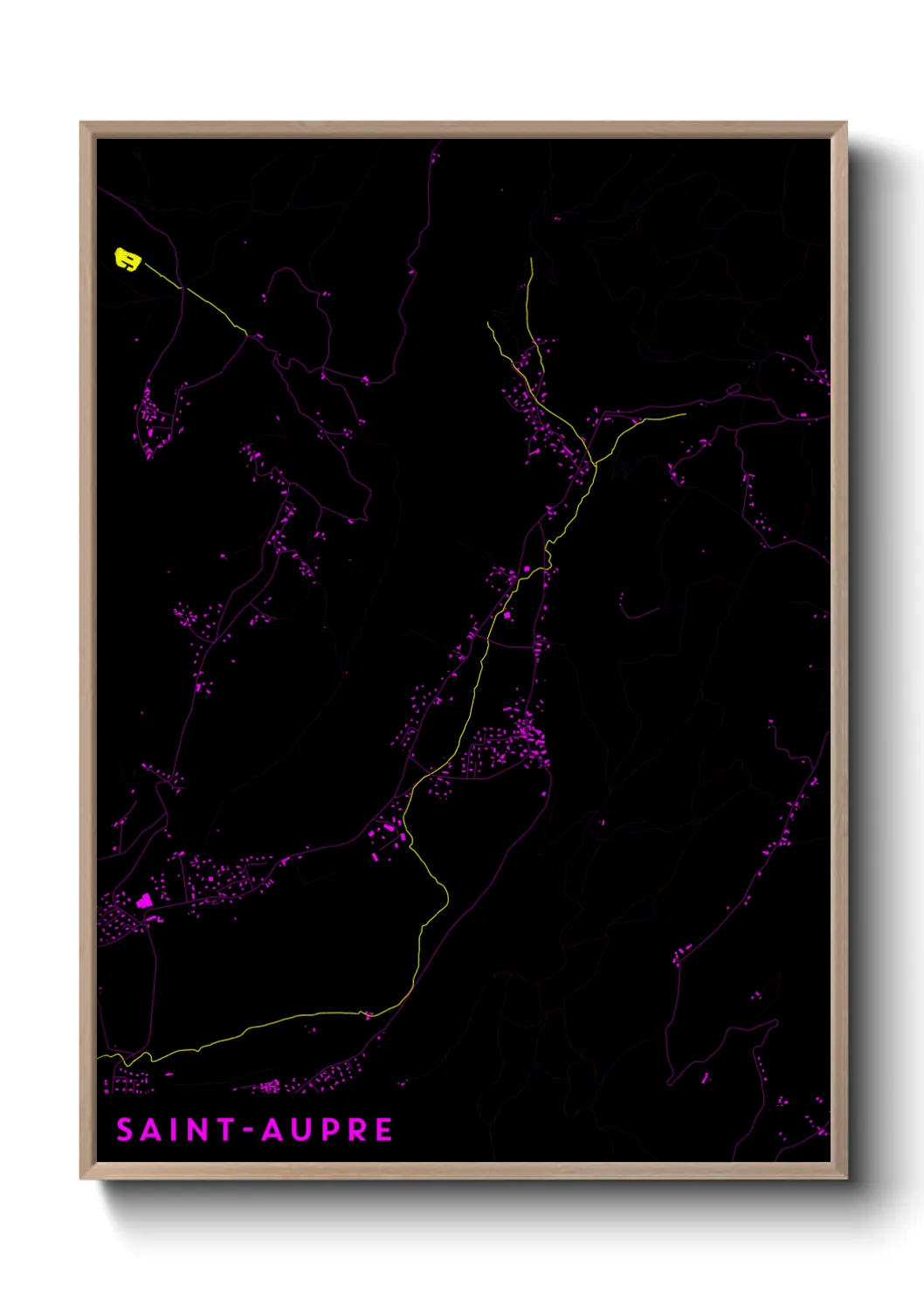 Une affiche de carte sur Saint-Aupre