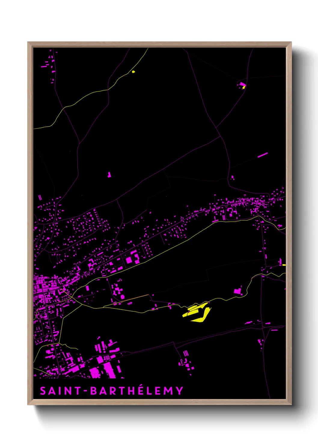 Une affiche de carte sur Saint-Barthélemy