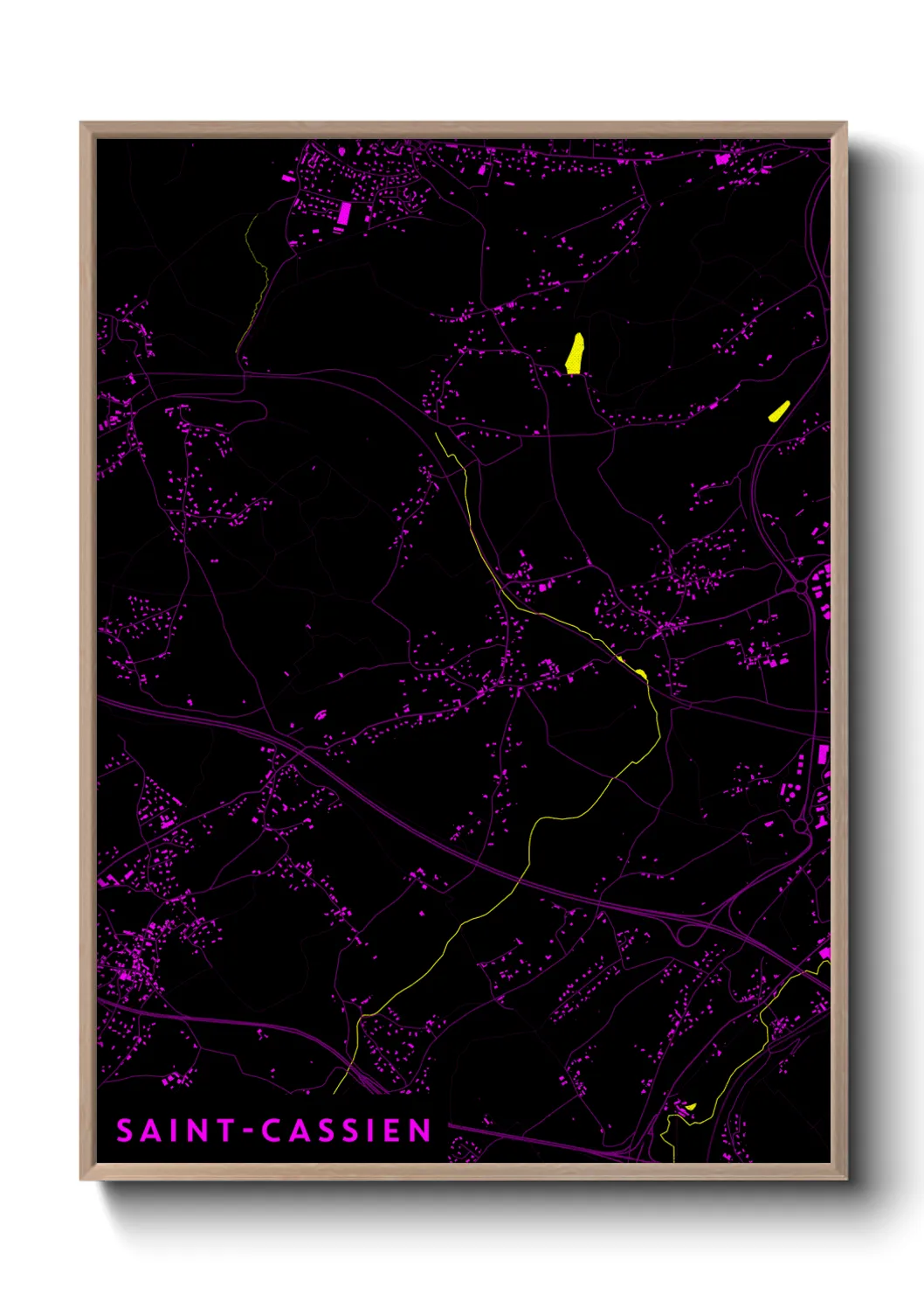 Une affiche de carte sur Saint-Cassien