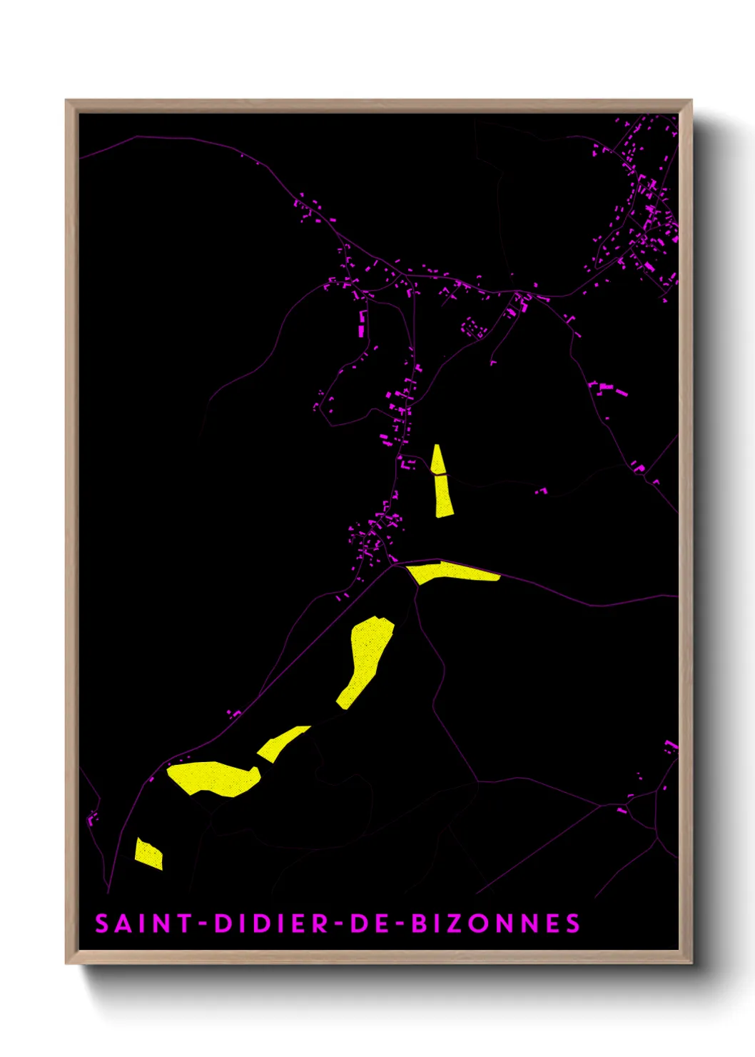 Une affiche de carte sur Saint-Didier-de-Bizonnes