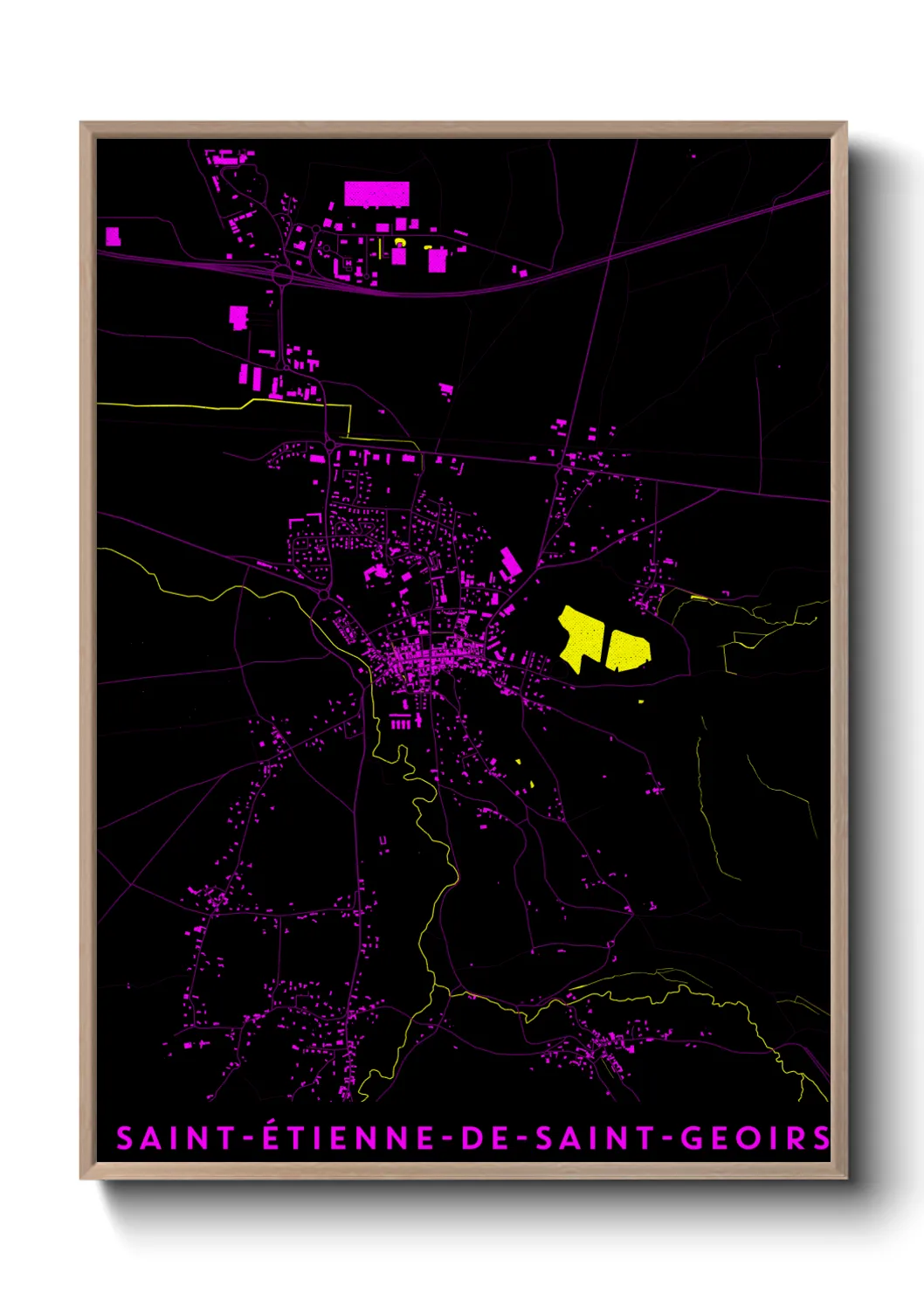Une affiche de carte sur Saint-Étienne-de-Saint-Geoirs