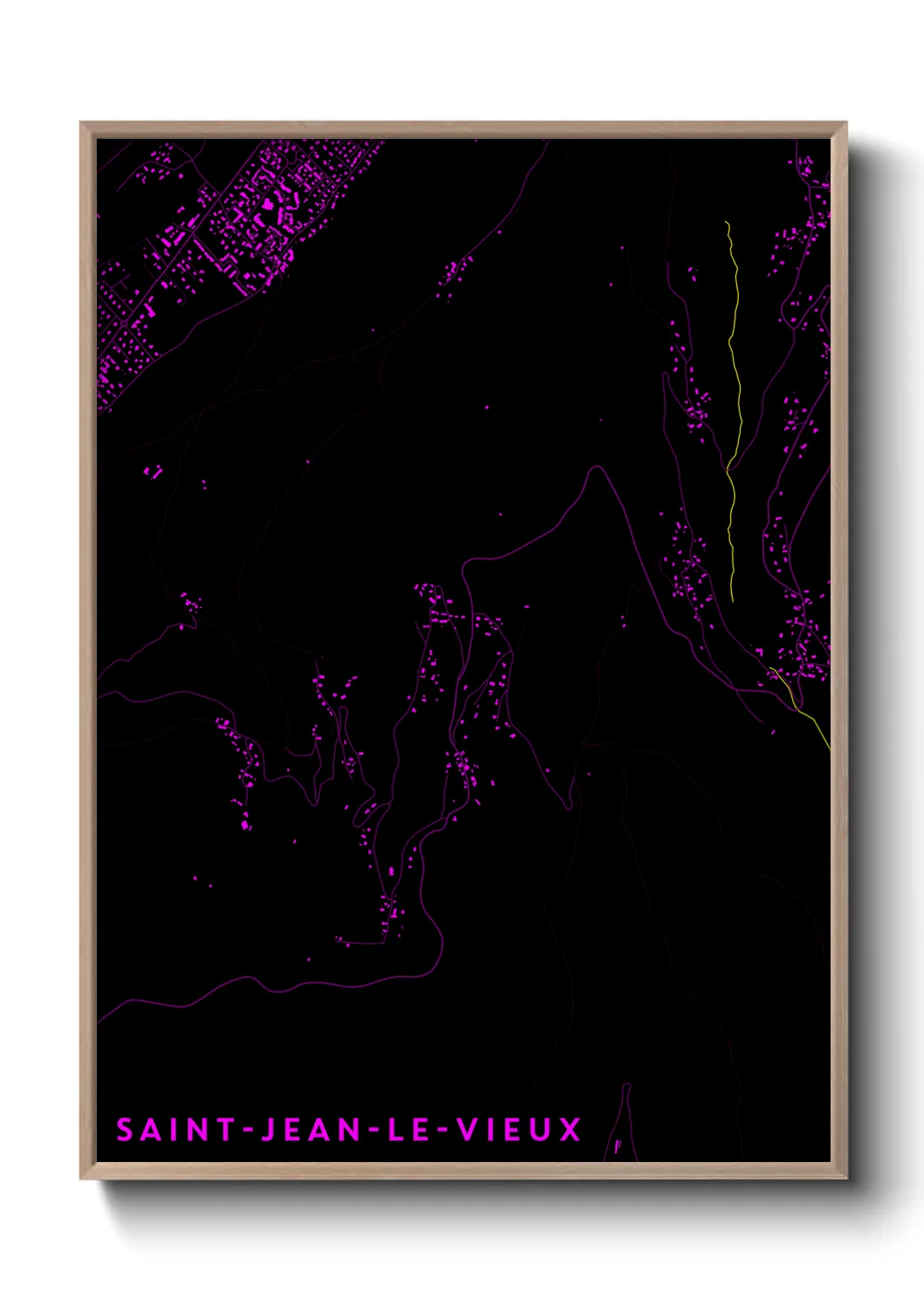 Une affiche de carte sur Saint-Jean-le-Vieux