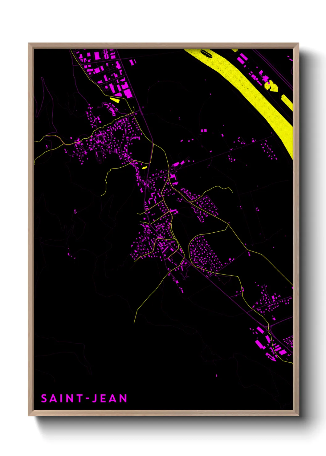 Une affiche de carte sur Saint-Jean