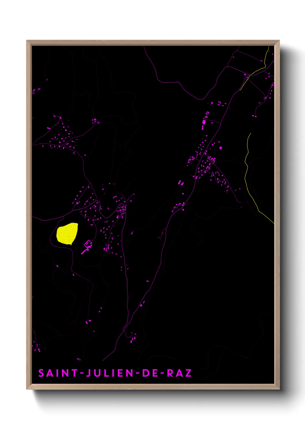 Une affiche de carte sur Saint-Julien-de-Raz