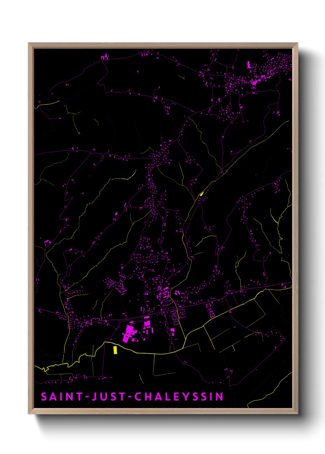 Une affiche de carte sur Saint-Just-Chaleyssin