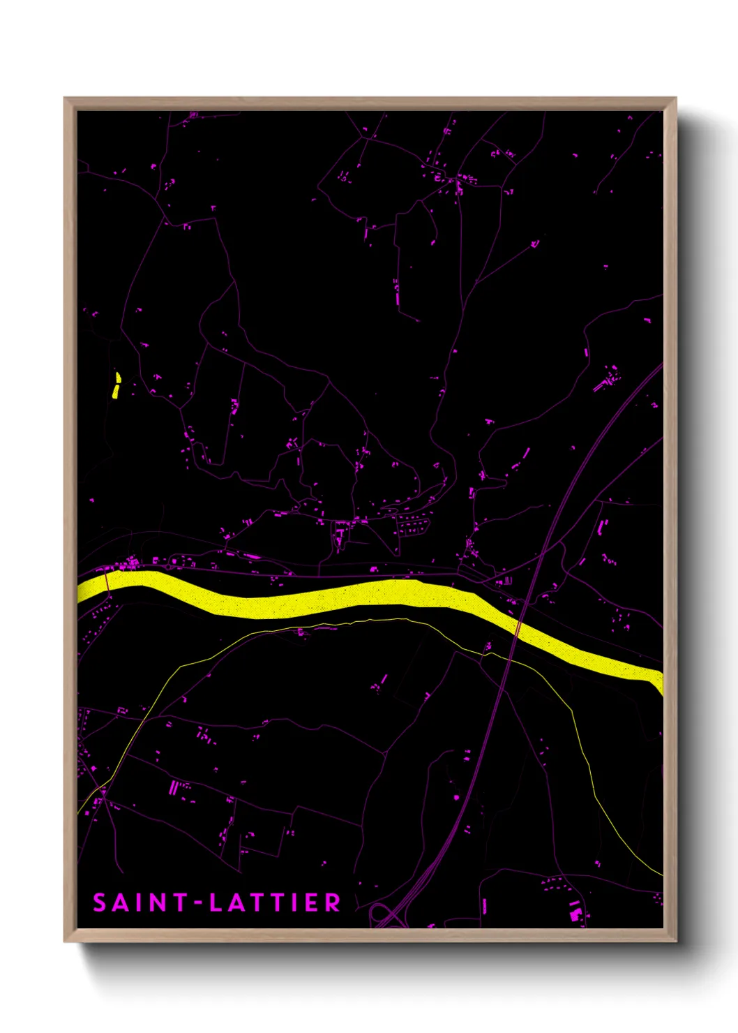 Une affiche de carte sur Saint-Lattier