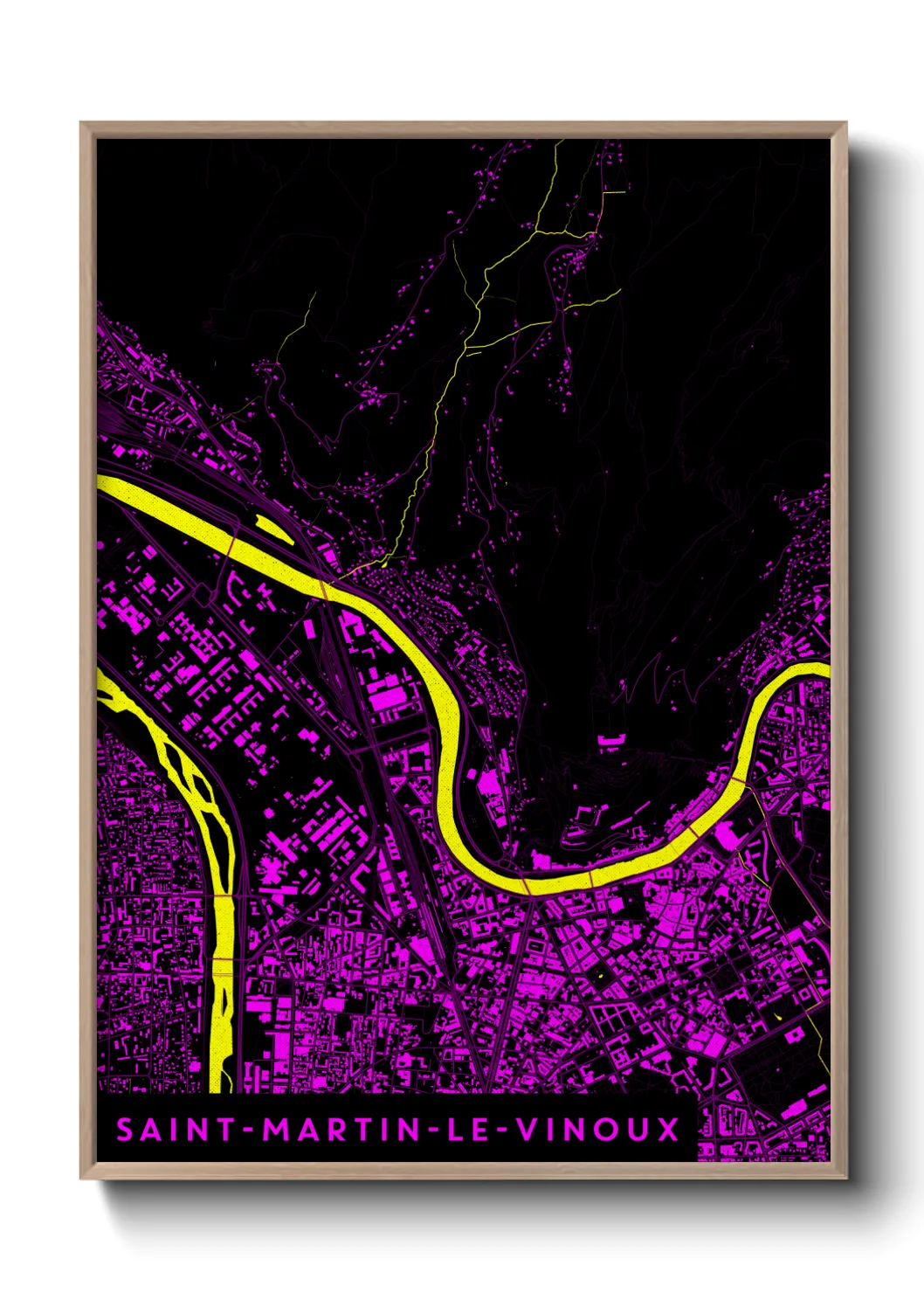 Une affiche de carte sur Saint-Martin-le-Vinoux
