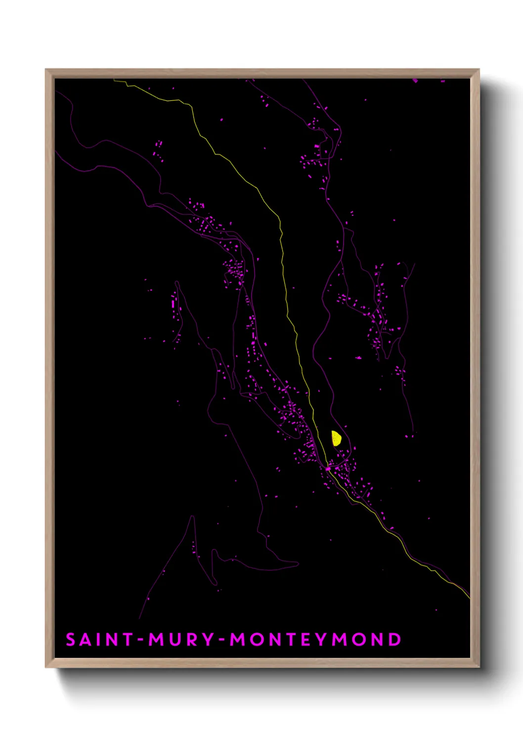 Une affiche de carte sur Saint-Mury-Monteymond