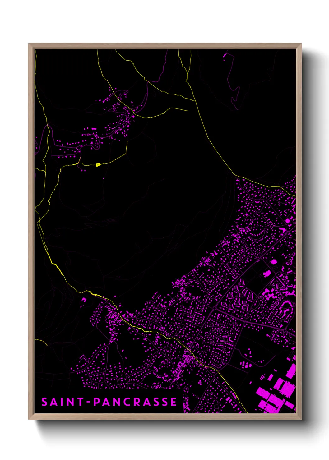 Une affiche de carte sur Saint-Pancrasse