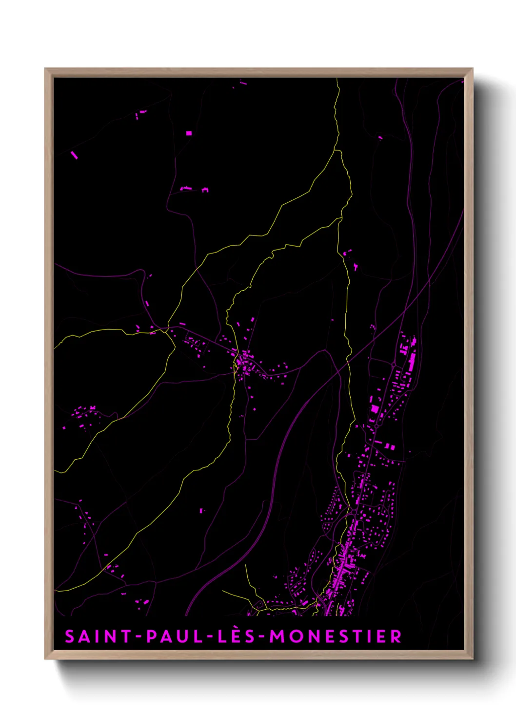 Une affiche de carte sur Saint-Paul-lès-Monestier