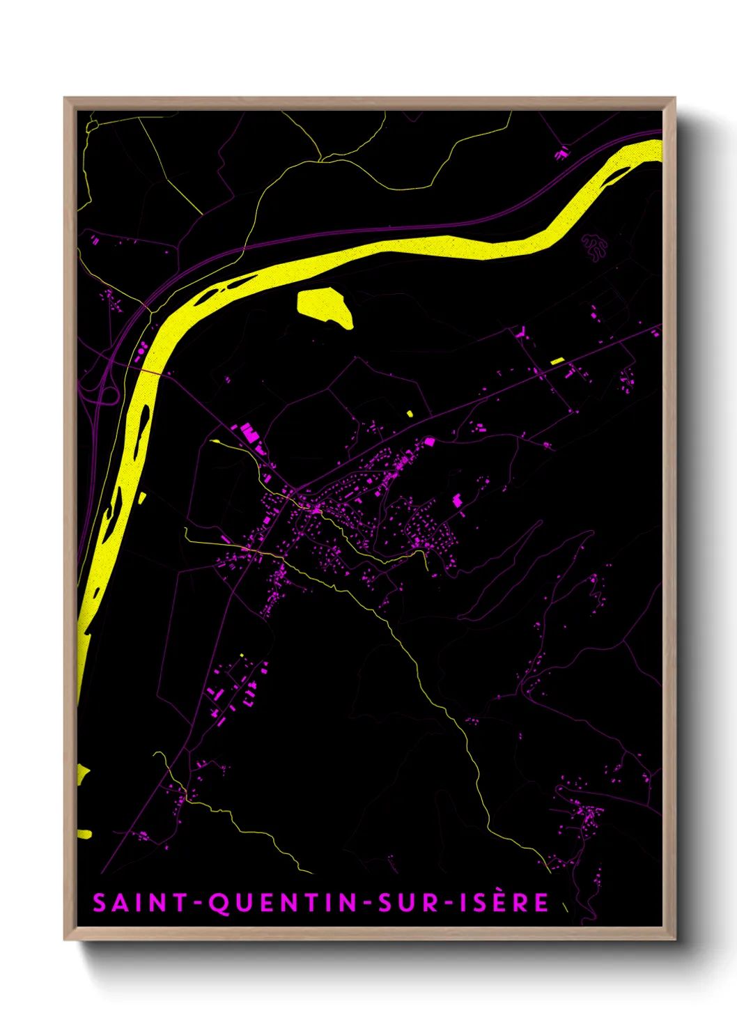 Une affiche de carte sur Saint-Quentin-sur-Isère