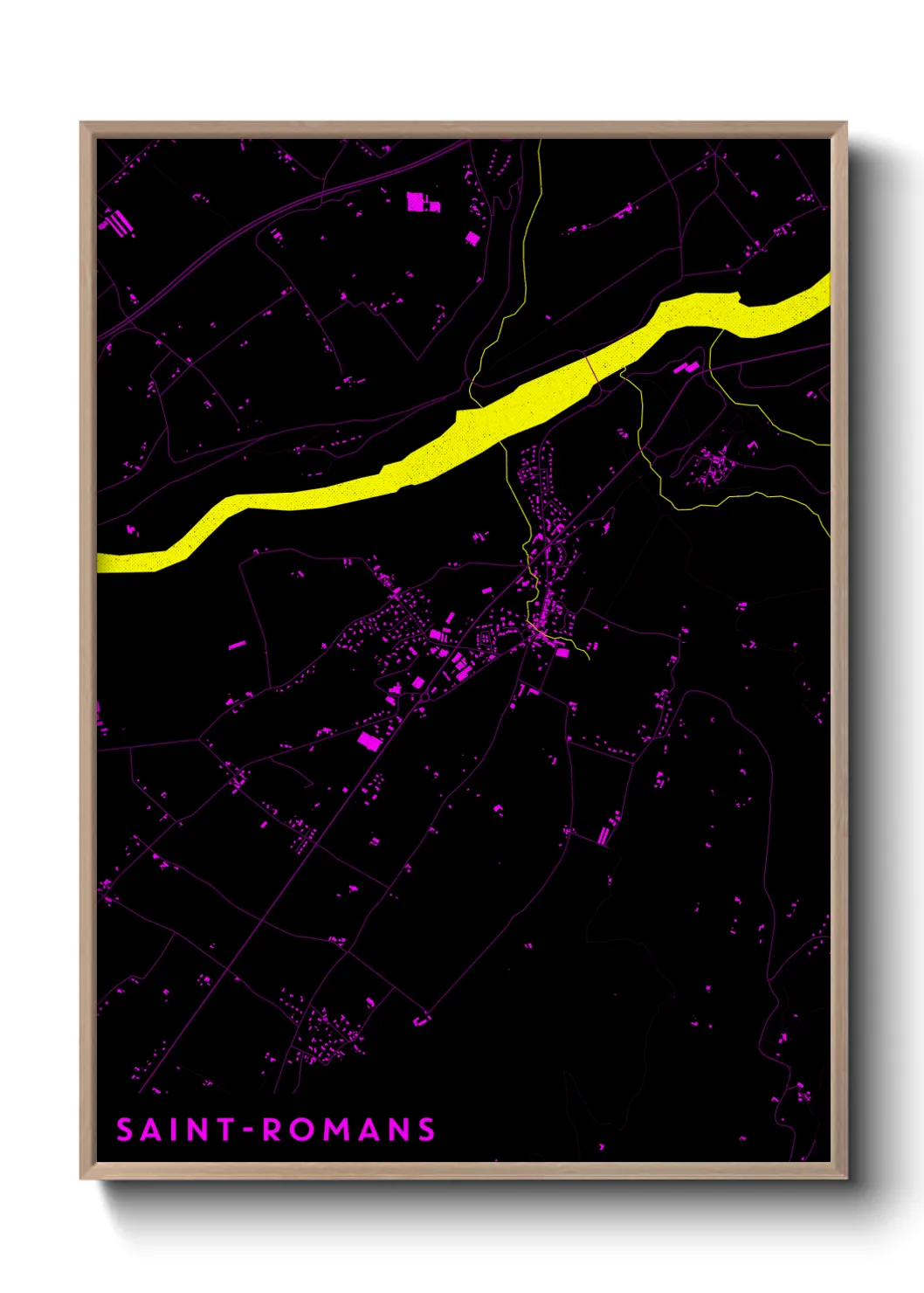 Une affiche de carte sur Saint-Romans