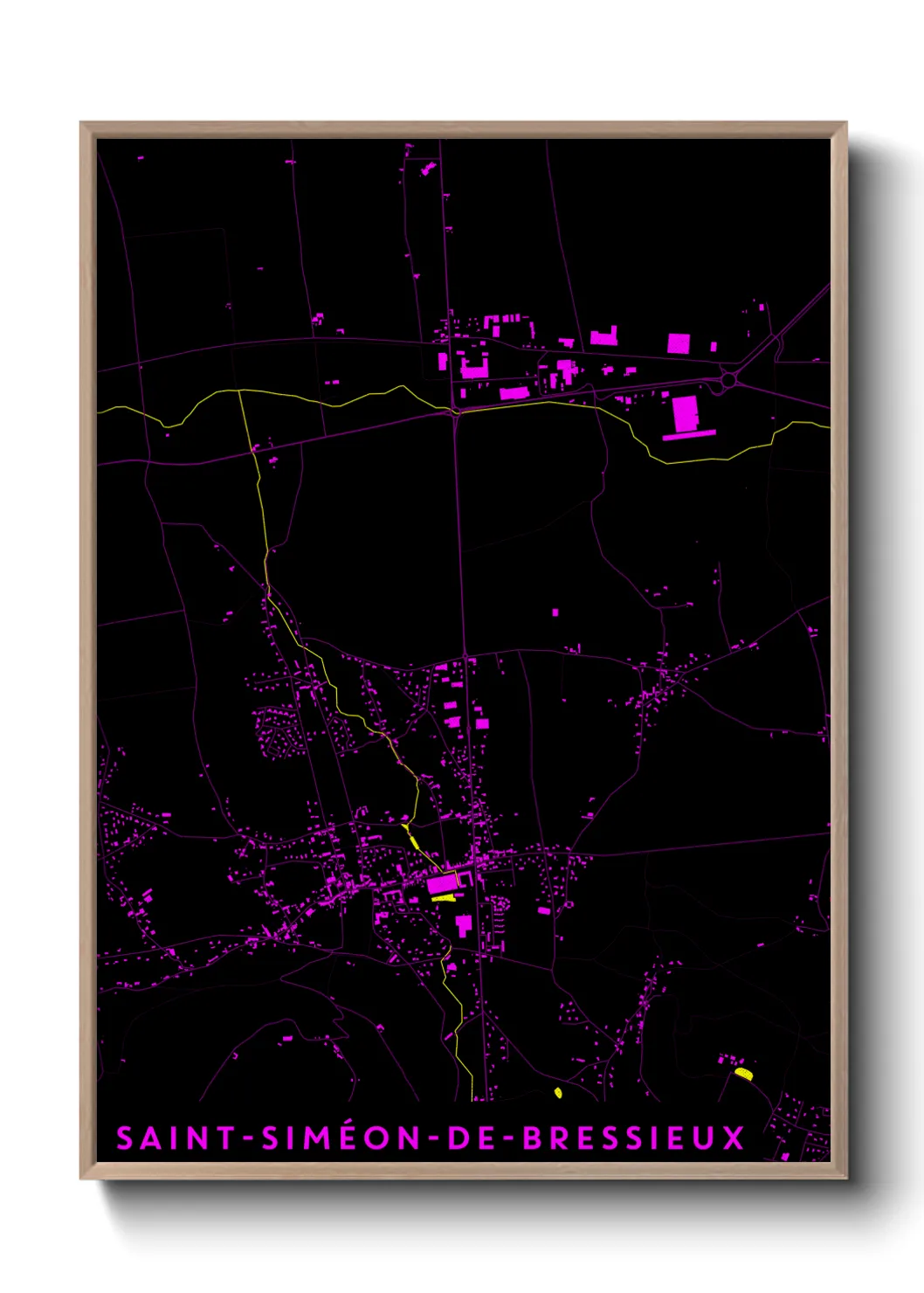 Une affiche de carte sur Saint-Siméon-de-Bressieux