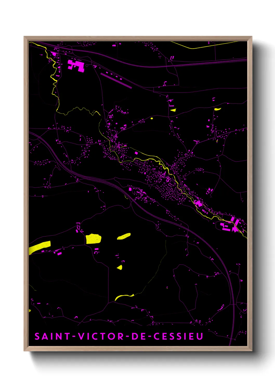 Une affiche de carte sur Saint-Victor-de-Cessieu
