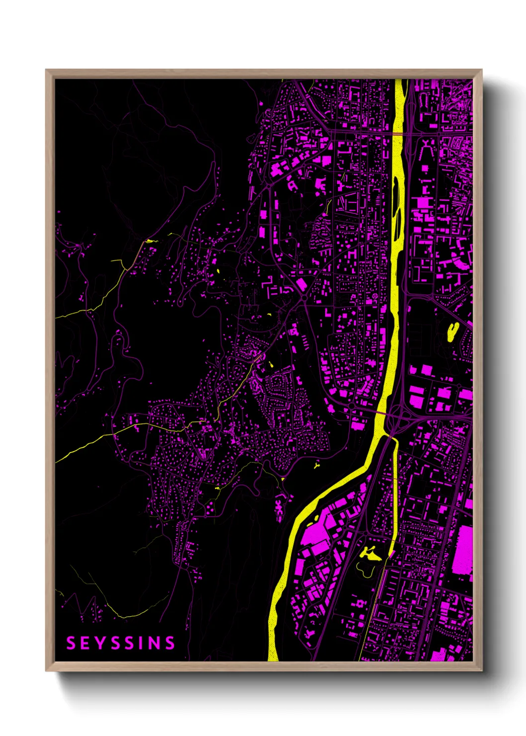 Une affiche de carte sur Seyssins
