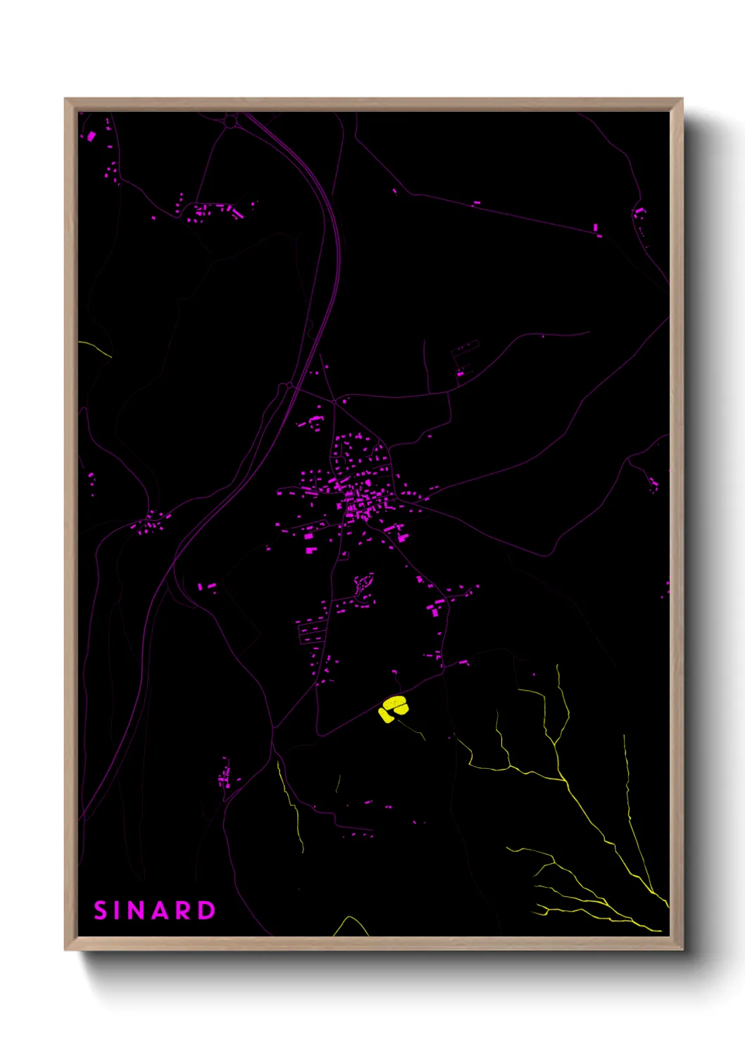 Une affiche de carte sur Sinard