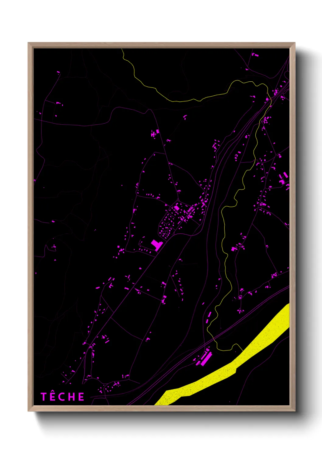 Une affiche de carte sur Têche