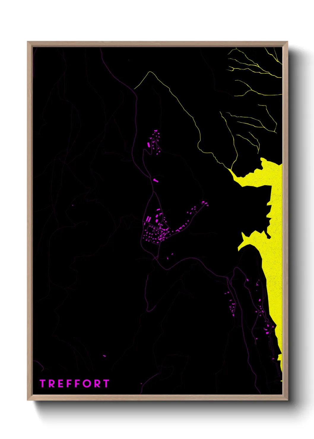 Une affiche de carte sur Treffort