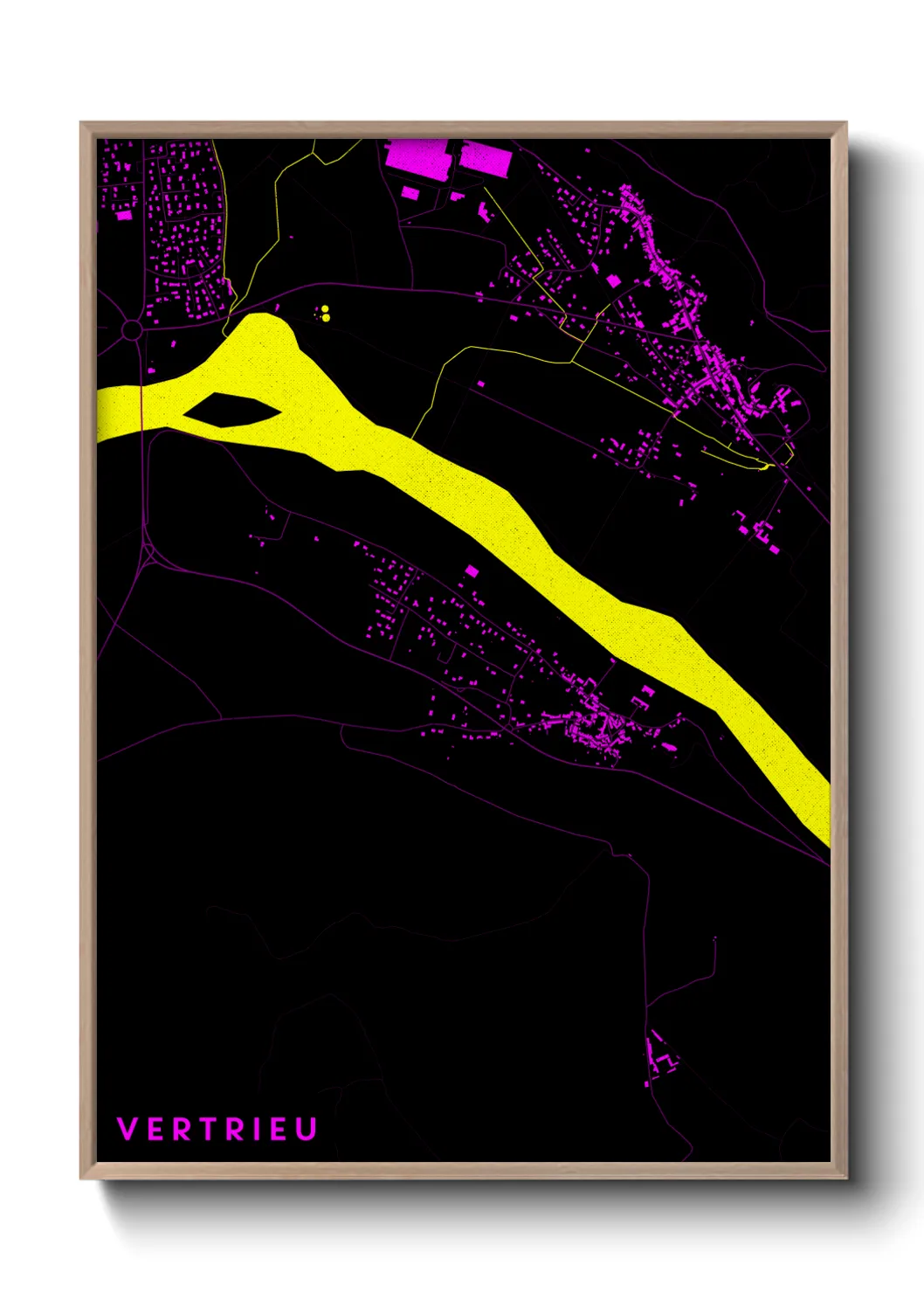 Une affiche de carte sur Vertrieu